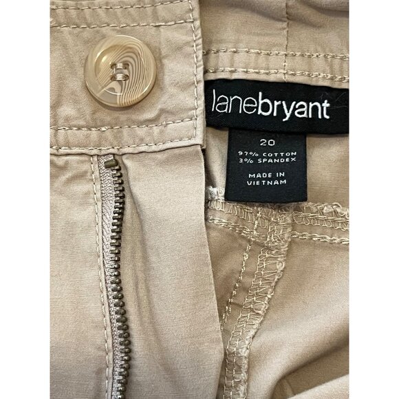 Lane Bryant Women's Beige Capri Pants Size 20 Stretch Cotton Pockets Summer - Picture 4 of 10